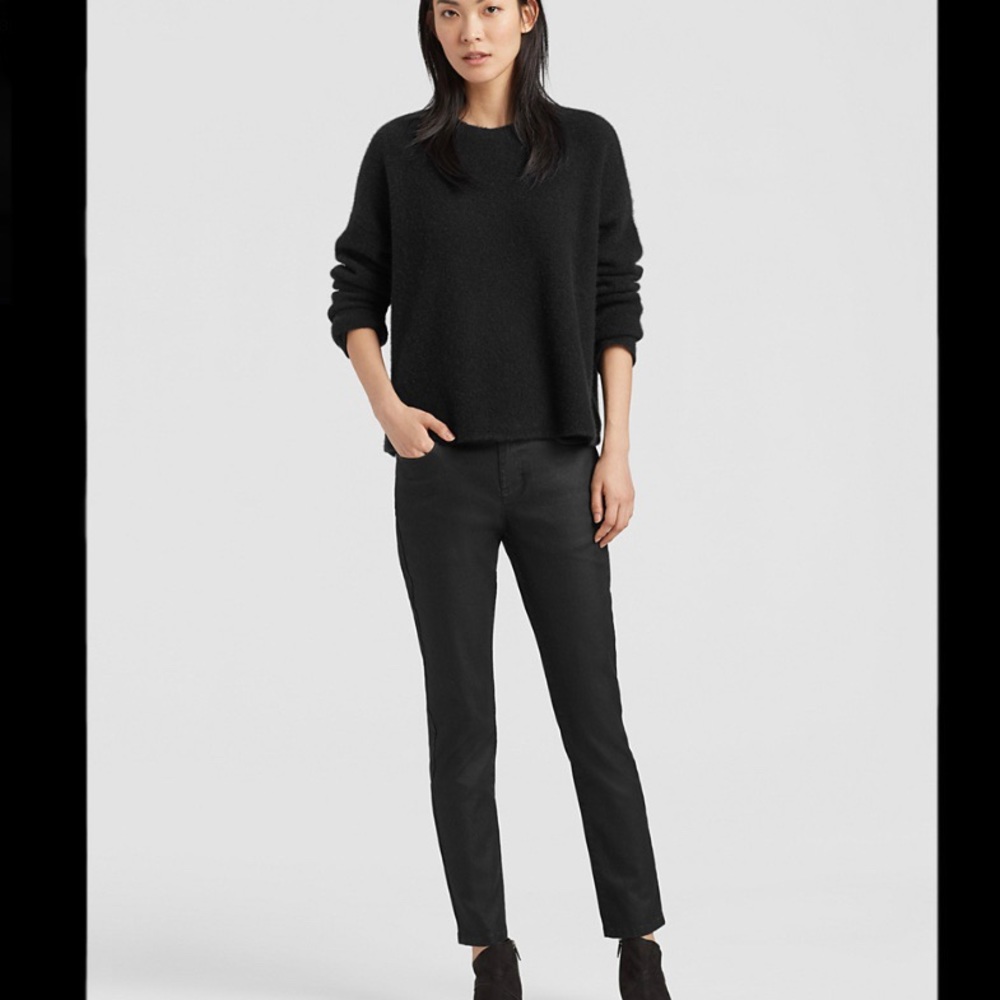 Eileen Fisher Organic Cotton Slim Ankle Jean Black